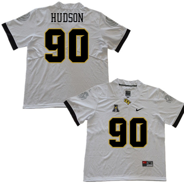 Men #90 Keshaun Hudson UCF Knights College Football Jerseys Stitched Sale-White